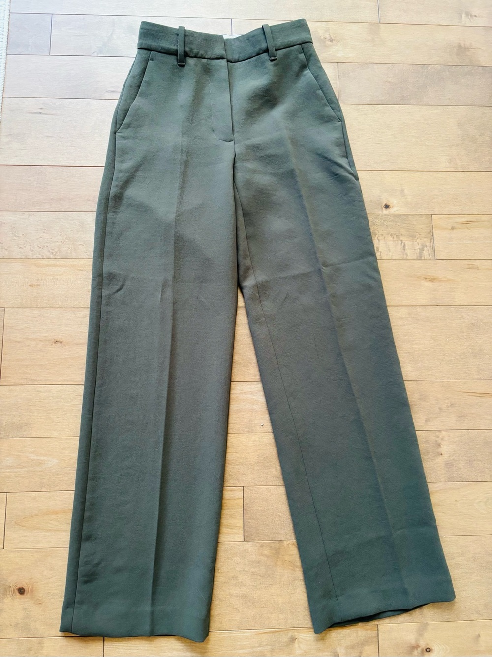 Aritzia Evelyn High-Rise Trousers in Dark Olive